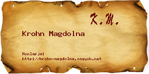 Krohn Magdolna névjegykártya